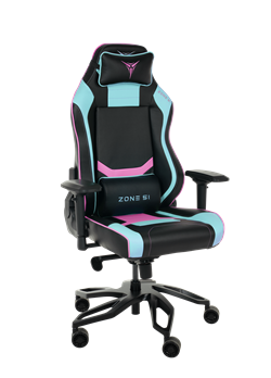 Кресло компьютерное игровое ZONE 51 Cyberpunk Голубой/Розовый - фото 18788