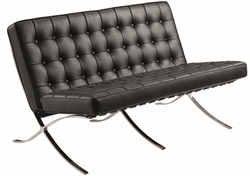 Диван офисный Everprof Barcelona 2 Экокожа Чёрный EP-02C-PU-Black