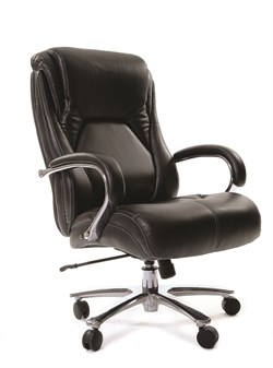 Офисное кресло Chairman 402 Россия кожа черная - фото 25630