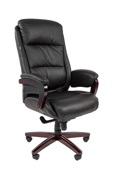 Офисное кресло Chairman 404, кожа+PU, черн. N - фото 26051