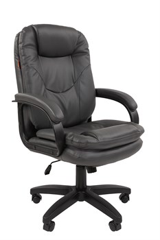 Офисное кресло Chairman 668LT Россия черный пластик, экопремиум серый N - фото 26088