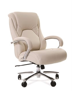 Офисное кресло Chairman 402 Россия кожа белая - фото 26524