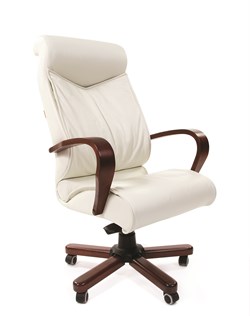 Офисное кресло Chairman 420 Россия WD кожа белая - фото 26693