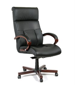 Офисное кресло Chairman 421 Россия кожа черная - фото 26782