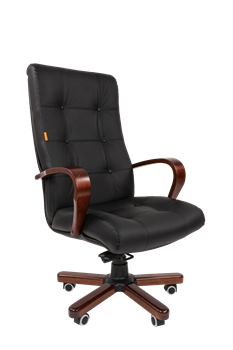 Офисное кресло Chairman 424 WD Россия кожа черная - фото 27125