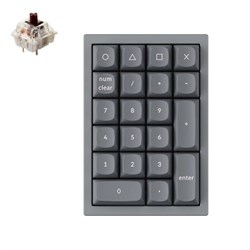 Механическая клавиатура QMK Keychron Q0 (цифровой блок), алюминиевый корпус, RGB подсветка, Gateron G Pro Brown Switch, Hot Swap, Grey - фото 28945