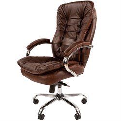 Офисное кресло CHAIRMAN 795, натуральная кожа/экокожа, коричневый Bruno N - фото 36695