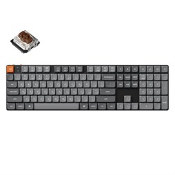 Беспроводная механическая ультратонкая клавиатура QMK Keychron K5 Max, 108 клавиш, Hot Swap, RGB-подсветка, Gateron Brown Switch - фото 40475