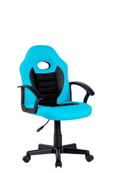 Кресло детское компьютерное CHAIRMAN CH111 экокожа, голубо-черный - фото 44662