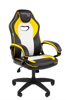 Кресло Chairman game 16 Россия экокожа черный/желтый/белый - фото 44680