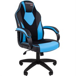 Кресло Chairman game 17 Россия экокожа черный/голубой - фото 44694