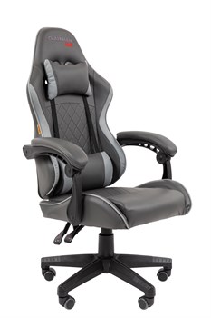 Игровое кресло CHAIRMAN CH28, экокожа, черный/серый - фото 46946