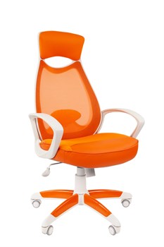 Офисное кресло Chairman 840 Россия белый пластик TW16\TW-66 оранжевый, крестовина Гейм - фото 47612