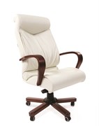 Офисное кресло Chairman 420 Россия WD кожа белая