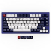 Механическая клавиатура QMK Keychron Q1, 84 клавиши, алюминиевый синий корпус, RGB подсветка, Gateron G Phantom Red Switch