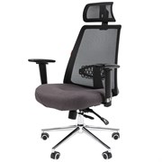 Офисное кресло CHAIRMAN 535 LUX, ткань/сетка, черный/серый