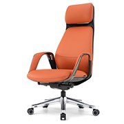 Эргономичное кресло руководителя Eureka OC07 SERENE (Nappa кожа), оранжевое