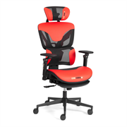 Кресло игровое TetChair KingCobra, иск. кожа, сетка, черный, красный