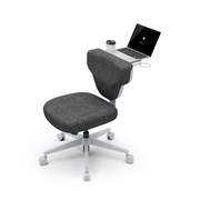 Кресло гибридной посадки FoxGear SHORTZ Fabric, размер 1 (с ноутбучным столиком), тёмно-серый