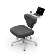 Кресло гибридной посадки FoxGear SHORTZ Fabric, размер 2 (с ноутбучным столиком), тёмно-серый
