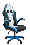 Кресло Chairman game 15 Россия экокожа черный/голубой/белый